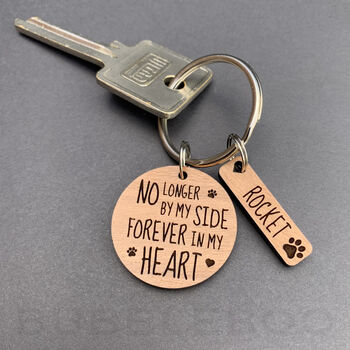 Pet Memorial Keyring. Round Shape. No Longer By My Side, 5 of 6
