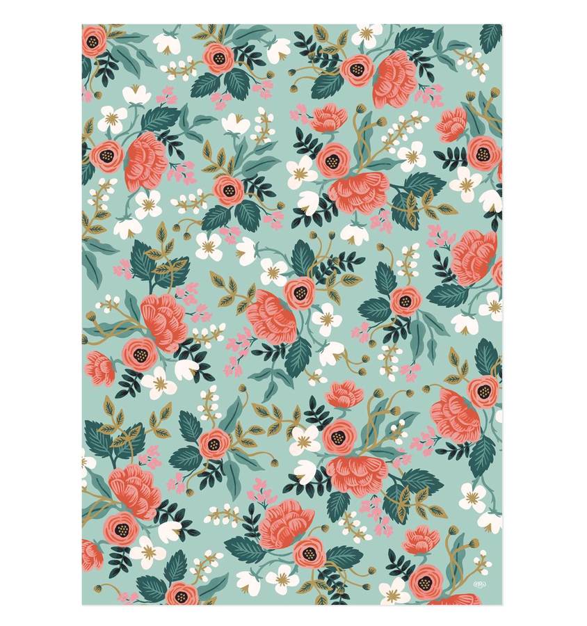 floral summer bouquet wrapping paper set of three by little baby