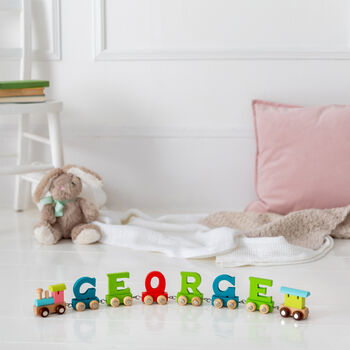 Personalised New Baby Wooden Name Train, 12 of 12