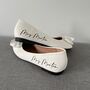 Personalised Bridal Prom White Bow Pump Slip On Flats, thumbnail 2 of 7