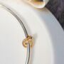Eternity Knot Bangle With Silver Or Gold Knot, thumbnail 3 of 4