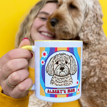Personalised Groovy Retro Dog Mum Dog Lover Mug, 3 of 12