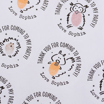 Woodland Friends Personalised Party Bag Stickers, 4 of 4