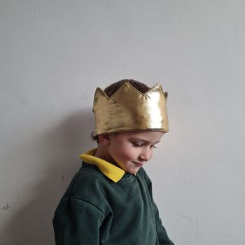 Reversible Quilted And Gold Baby And Child Crown, 5 of 7