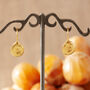 Matt 18 K Gold And Silver Pumpkin Seed Earrings, thumbnail 4 of 9