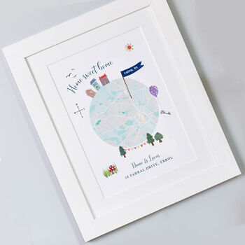 Personalised Home Sweet Home Map Print, 2 of 2