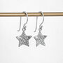 Silver Fingerprint Star Earrings, thumbnail 1 of 6