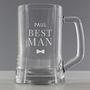 Groom Gifts Personalised Engraved Pint Tankard For Best Man, thumbnail 2 of 10