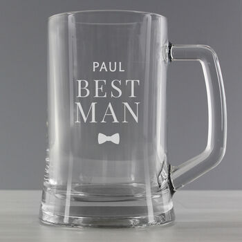 Groom Gifts Personalised Engraved Pint Tankard For Best Man, 2 of 10