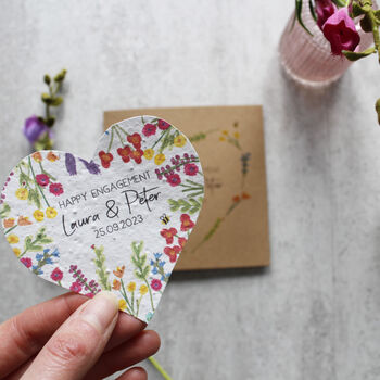 Engagement Wildflower Seed Heart Card, 5 of 6
