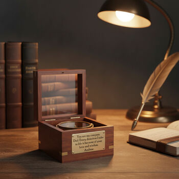 Custom Engraved 30th Anniversary Gimbal Compass Gift, 7 of 12