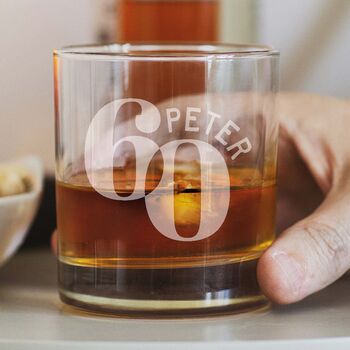 60th Birthday Personalised Whisky Tumbler, 2 of 3