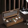 Five Grid Wooden Watch Storage Case Holder Box, thumbnail 2 of 6