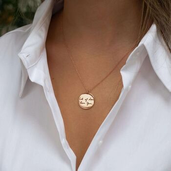 Fingerprint And Handwriting Coin Necklace, 9 of 12