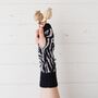 Zebra Lambswool Knitted Wrist Warmers, thumbnail 1 of 12