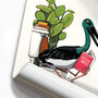 Black Stork Sitting On The Toilet, Funny Bathroom Art, thumbnail 7 of 7