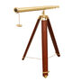 Adjustable 60 Inch Brass Floor Telescope With Wooden Tripod, thumbnail 3 of 5