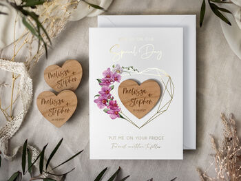 Luxury Geometric Orchid Foil Save The Date Magnets, 6 of 9