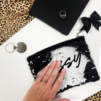 Sequin Clutch Or Make Up Bag With Secret Reveal, 2 of 5