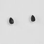 Sterling Silver Black Teardrop Stud Earrings, thumbnail 1 of 4