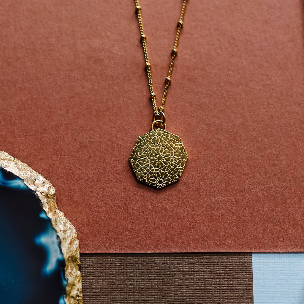 24ct Gold Plated Moroccan Mosaic Necklace By Gemma McGuinness Jewellery ...