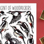 Woodpeckers Wildlife Watercolour Postcard, thumbnail 6 of 8