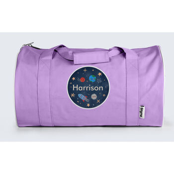 Personalised Space Design Kids Duffle Bag, 5 of 9