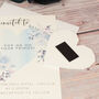 Geometric Watercolour Flowers Wedding Invitation Magnet, thumbnail 3 of 9