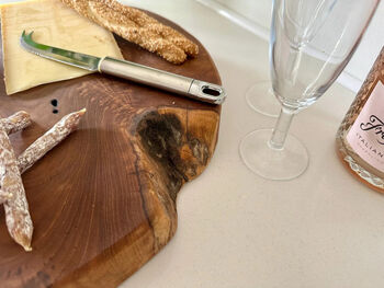 Handcrafted 40cm Teak Root Chopping Board Natural Wood, 7 of 9