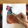 Inky Pheasant Luxury Illustration Print, thumbnail 3 of 12