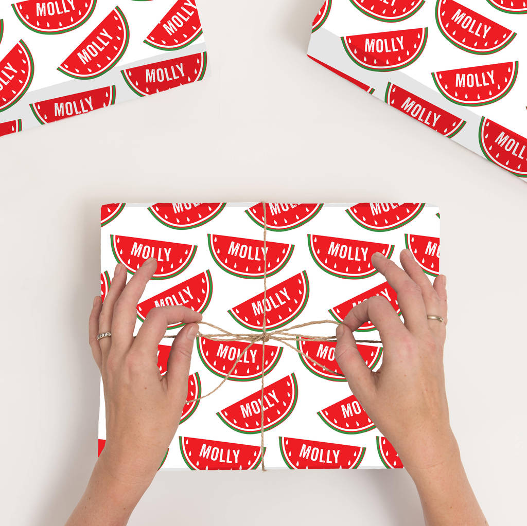 Personalised Melon Wrapping Paper By Abigail Warner
