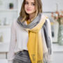 Personalised Mustard To Grey Colour Fade Scarf, thumbnail 1 of 3