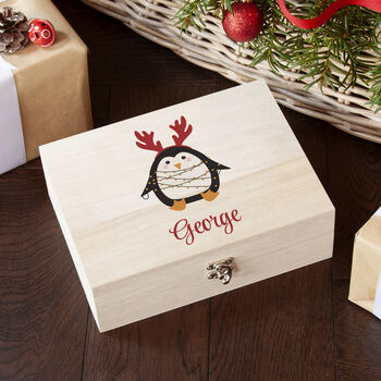 Personalised Festive Penguin Christmas Eve Box, 3 of 12