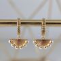 The Fan Pearl Charm Earrings, Gold, thumbnail 4 of 6