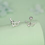 Happiness Molecules Serotonin 18 G Screw Back Stud Earrings With Ball Backs, thumbnail 7 of 12