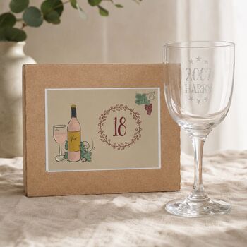 Personalised 18th Birthday Engraved Wine Glass Gift, 6 of 10