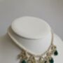 Alia 18 K Gold Plated Emerald Pearl Jewellery Set, thumbnail 2 of 6