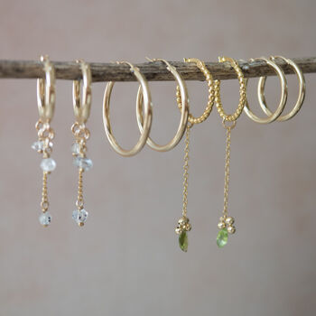 She Blooms Hoops Gold Vermeil And Peridots, 7 of 8