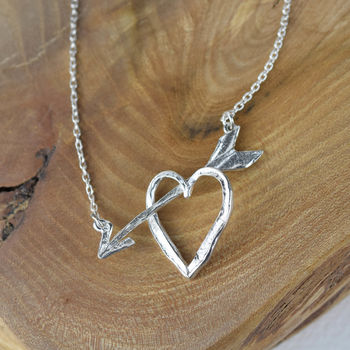 Love Struck Silver Arrow And Heart Necklet, 4 of 6