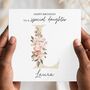 Initial Birthday Card, Gold Floral Birthday Card For Her, Any Initial, thumbnail 1 of 2