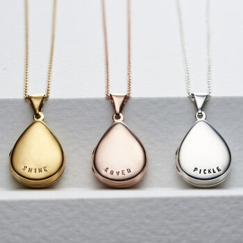 Personalised Small Droplet Locket Necklace, 5 of 12