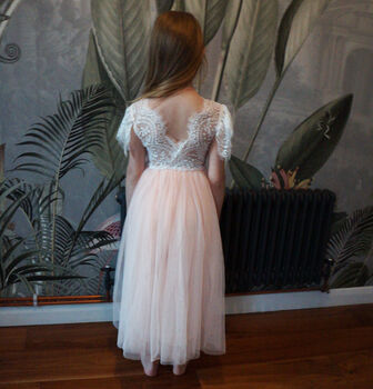 Anastasia In Blush/Apricot ~ Flower Girl | Party Dress, 4 of 4