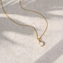 April Birthstone White Topaz Silver/Gold Charm Necklace, thumbnail 4 of 12
