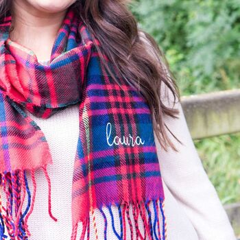 Personalised Tartan Check Womens Scarf, 2 of 4