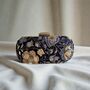 Blue Floral Oval Clutch Bag, thumbnail 4 of 6