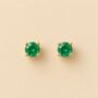 Handmade Solid Gold And Emerald Stud Earrings, thumbnail 1 of 7