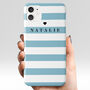Personalised Blue Stripes Phone Case, thumbnail 1 of 6