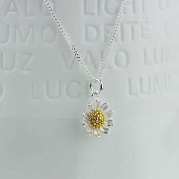 Delicate Sterling Silver Daisy Necklace, 2 of 4