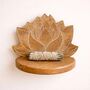 White Lotus Wash Handcarved Wooden Shelf, thumbnail 1 of 4