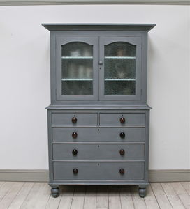 Antique Painted Dresser Distressed Victorian Oak Press Cupboard Chests Of Drawers